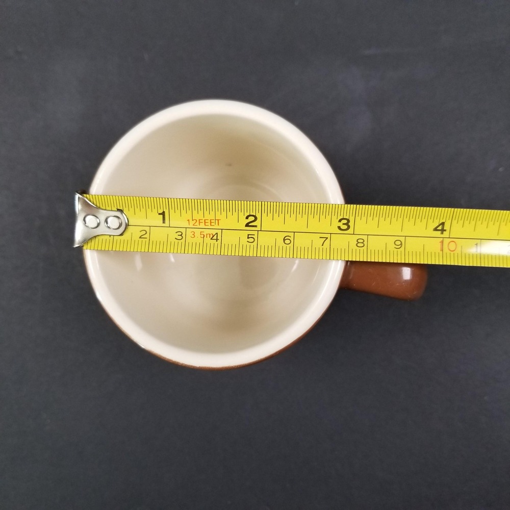 Vintage Brown Footed Coffee Mug Retro Mid Century‎ Ceramic Pedestal Cup White In - Picture 6 of 7